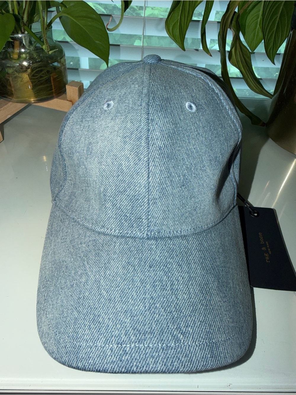 Rag & Bone Light wash Harlow Denim Baseball Cap